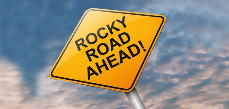 Rocky Road Ahead! sign image