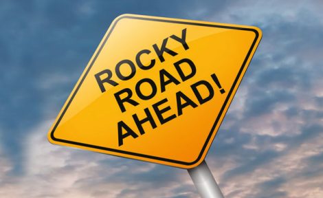 Rocky Road Ahead! sign image