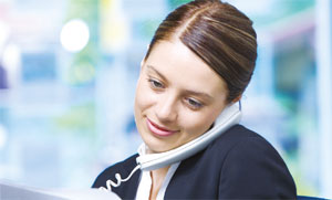 Agency staff on phone image