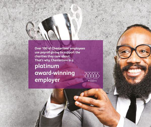Chestertons winning Platinum Payroll Giving Quality Mark image