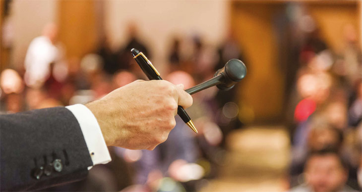 Auctioneer with hammer image