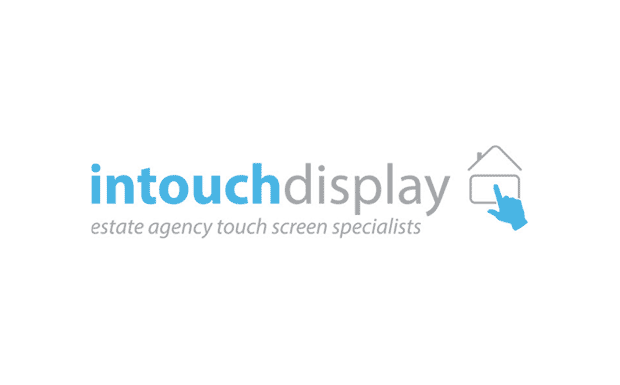 intouchdisplay logo through glass interactive touch screens estate agents proptech