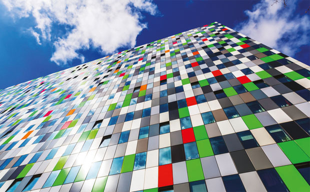 Colourful block of flats image
