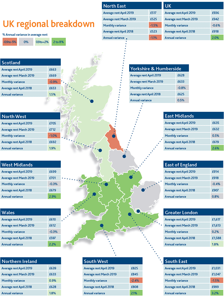 Average Rental Values map image