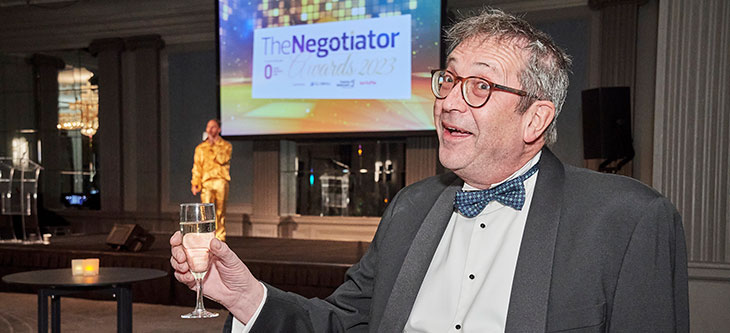 Simon Bradbury raises a glass of champagne