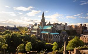 An Ariel view of Glasgow Cathedral pictured on a sunny afternoon.