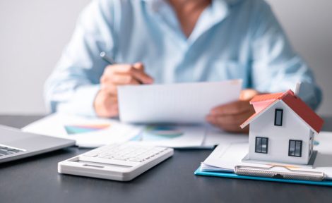 Landlord at computer