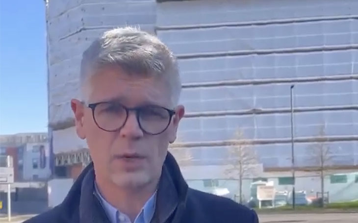 Dr Al Pinkerton, MP for Surrey Heath cladding