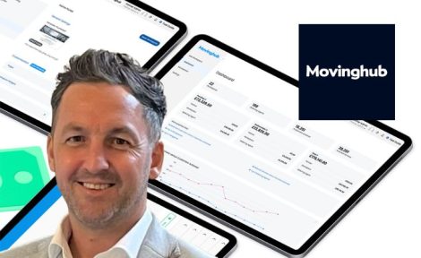 MovingHub tablet background and Adam Bray headshot