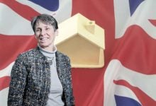 regional house price update Kate faulkner overlaying UK flag with house model