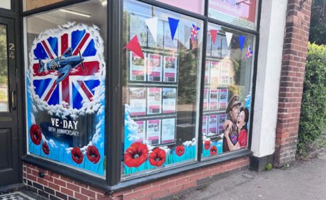 Estate agent VE Day display