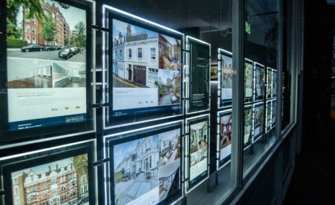 Supply and demand update - blurred window display estate agent