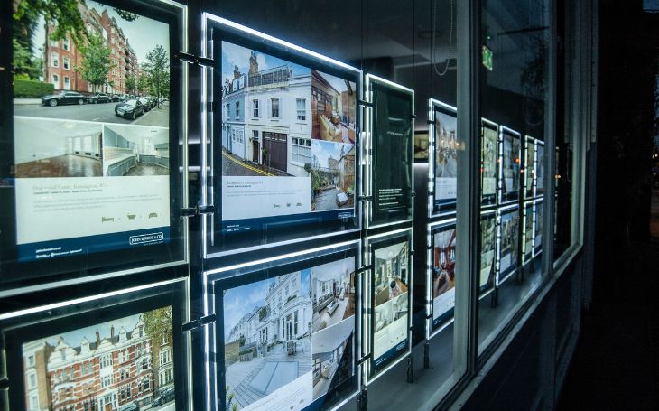 Supply and demand update - blurred window display estate agent
