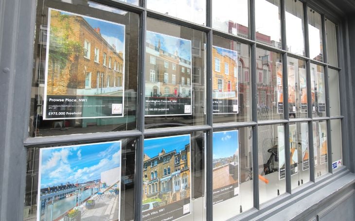 Estate agent window - property market supply and demand
