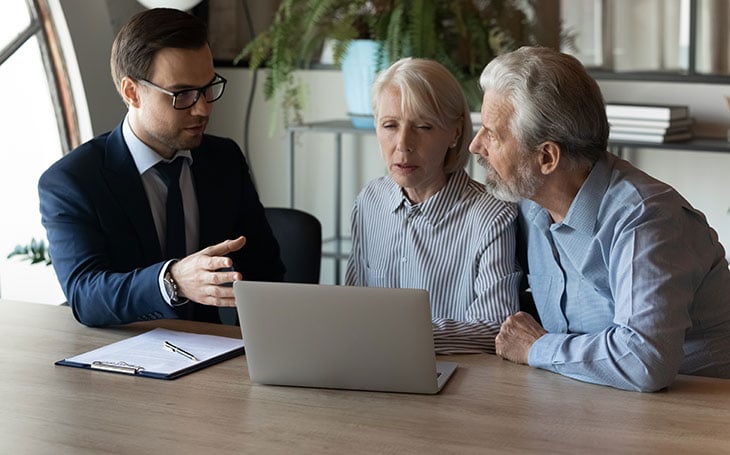 Estate agent and clients