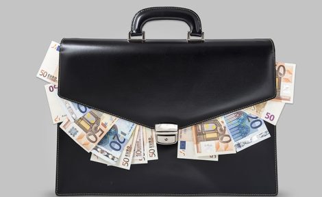 Black money in a suitcase