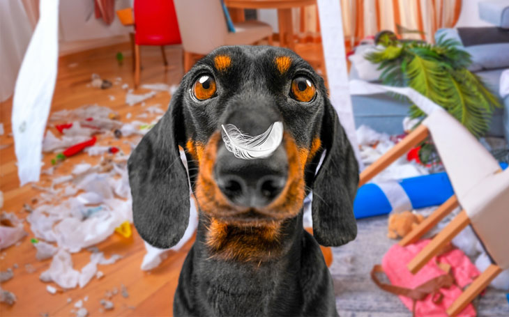 dog destroys house pets