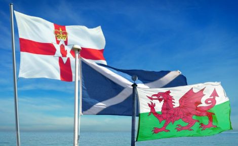 House price in n. ireland, scotland, wales - flags