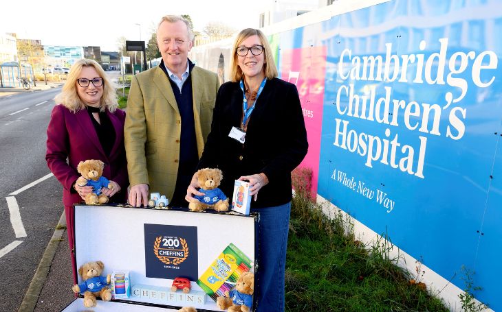 Sarah Bush and Bill King of Cheffins with Shelly Thake, Addenbrooke Charitable Trust