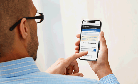 Searching Companies House on a mobile