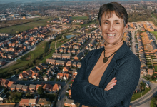 Kate Faulkner and city view