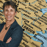 Kate Faulkner and map of south of England