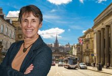 Kate Faulkner and Edinburgh street