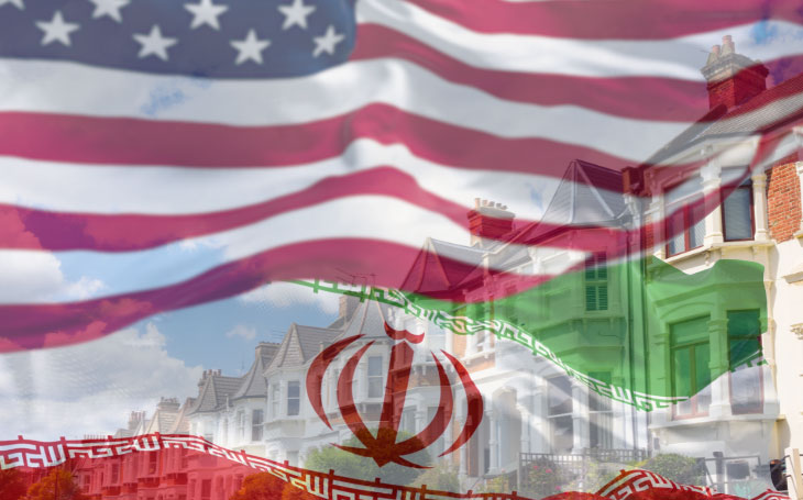 USA and Iranian flags