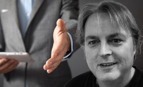Daniel Davie and handshake