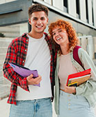 Two happy students