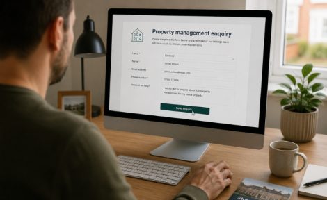 landlord enquiries - man completing website form