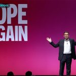 Andy Burnham on stage