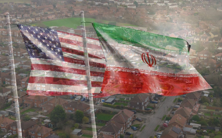 US and Iran flags