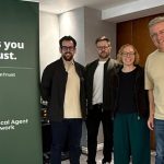 EAN New Owners Nick Cheshire, Dan Kirby, EAN member Abigail Grey and founder Jerry Lyons