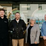 ; Jack blackbear, Simon Blackbear, Ceri Welvan, Howard Welvan outside Welvan Neath