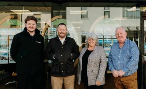 ; Jack blackbear, Simon Blackbear, Ceri Welvan, Howard Welvan outside Welvan Neath