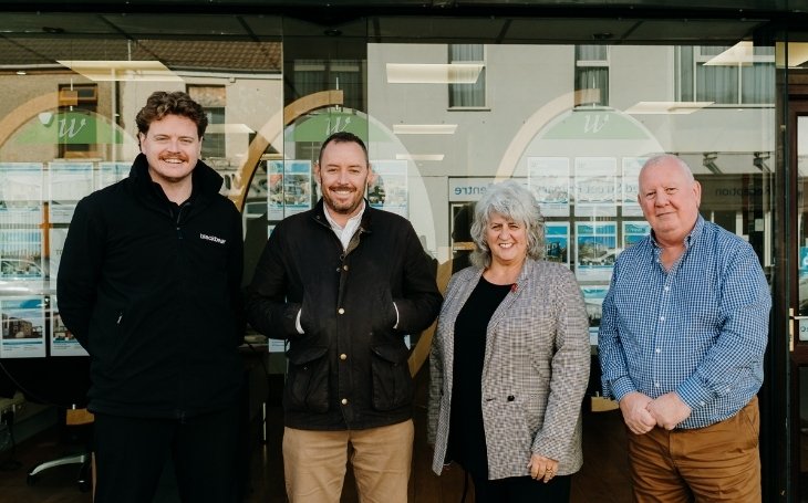 ; Jack blackbear, Simon Blackbear, Ceri Welvan, Howard Welvan outside Welvan Neath