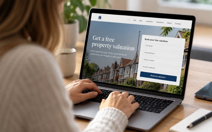 first-party data estate agency website screen