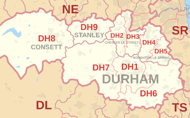Durham postcodes image