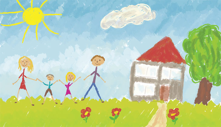 Child's happy family image