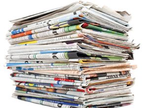 Stack of newspapers image