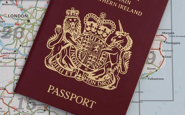 passport on map image